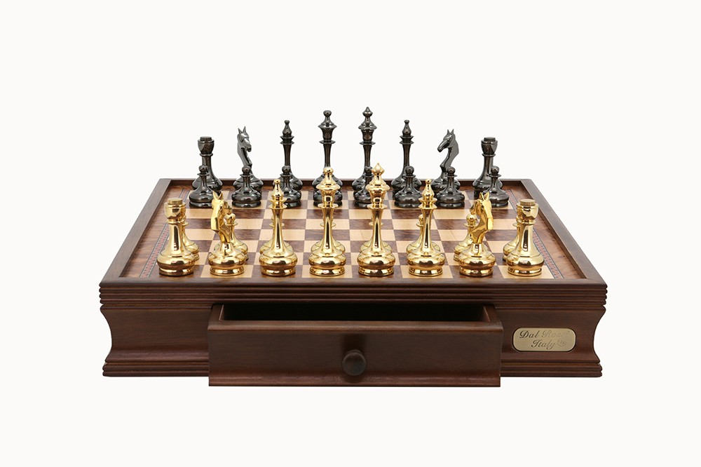 Dal Rossi Chess Set 16", with Brass Cap Staunton chessmen