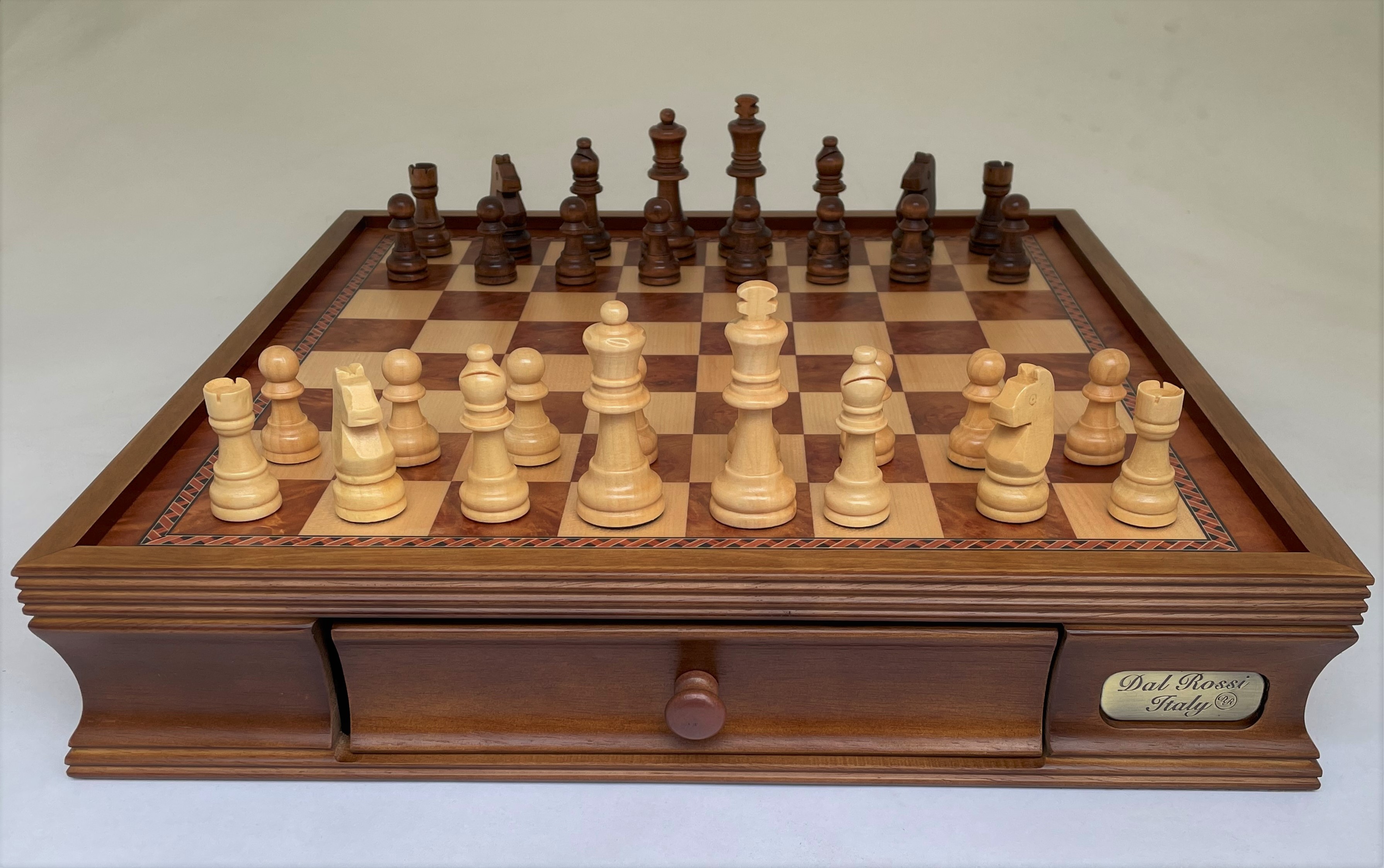 Dal Rossi Chess Set 16", With Wooden Chess Pieces 