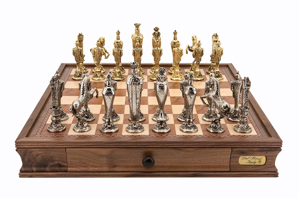 Dal Rossi Italy, “Renaissance” Chess Set on Dal Rossi 50cm (20”) Chess Box