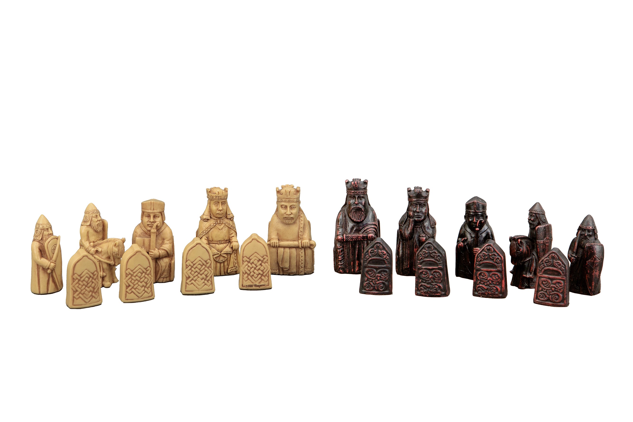 Dal Rossi Italy, Isle of Lewis Chessmen Small 80mm Pieces 