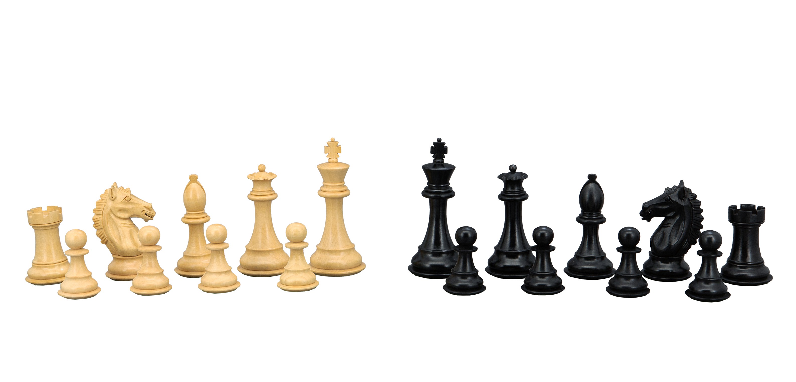 Chess Pieces - Ebony / Boxwood 95mm Wood Double Weighted"