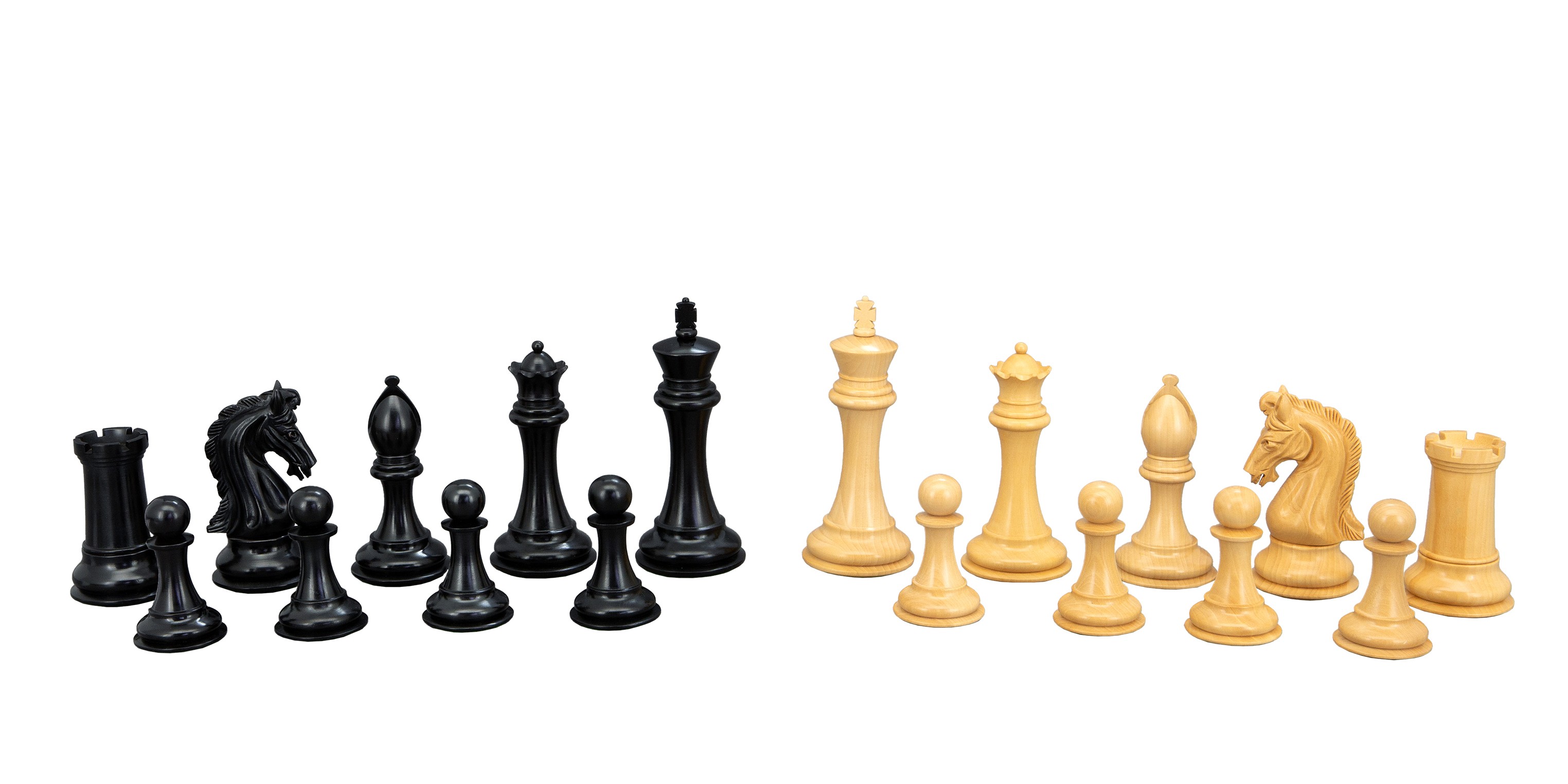 Chess Pieces - Ebony / Boxwood 105mm Wood Double Weighted"