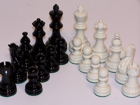 Chess Pieces - Classic Jaques Boxwood Black & White 95mm Wood Double Weighted