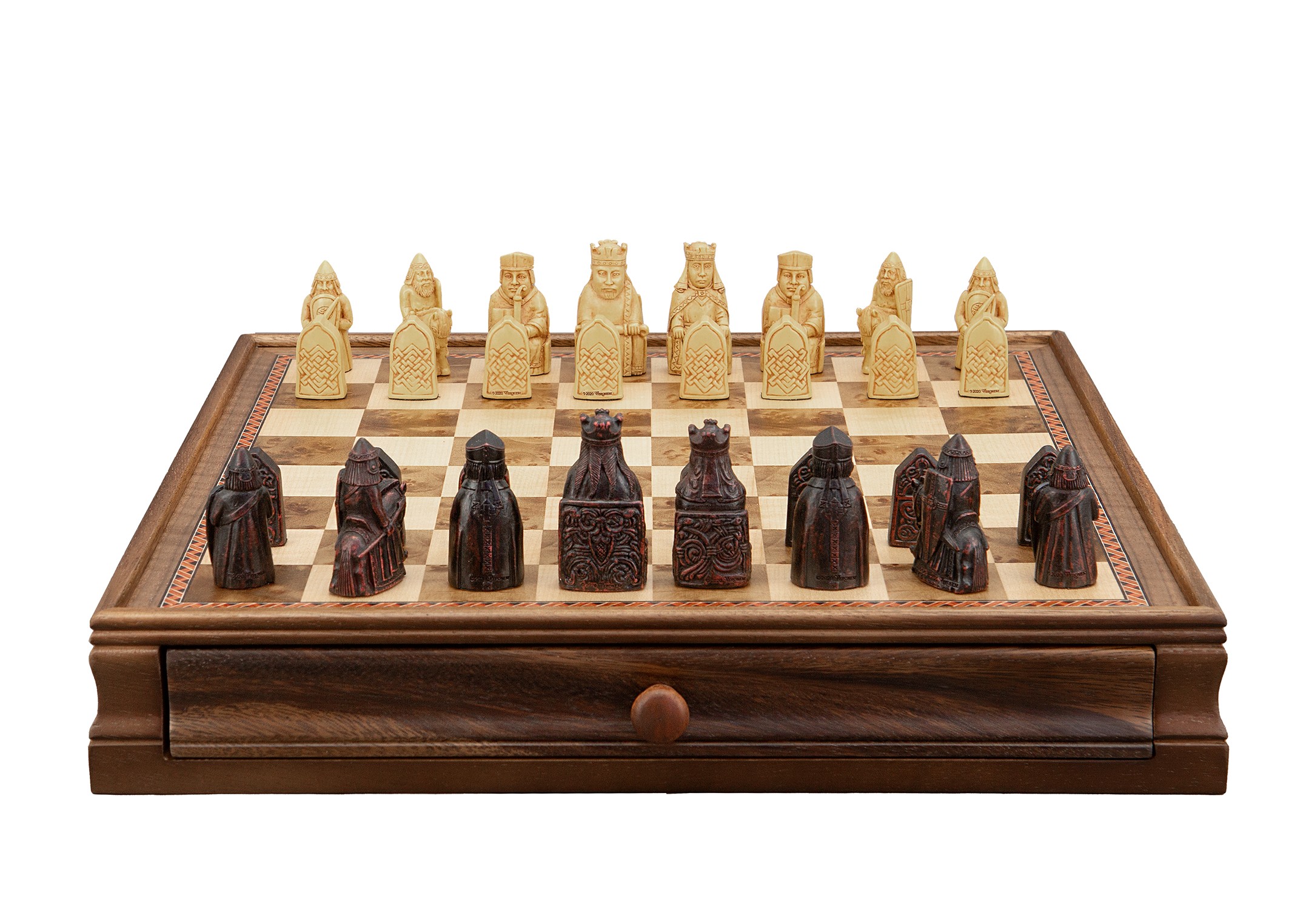 Dal Rossi Italy Isle of Lewis Chess Set with Drawer 15"