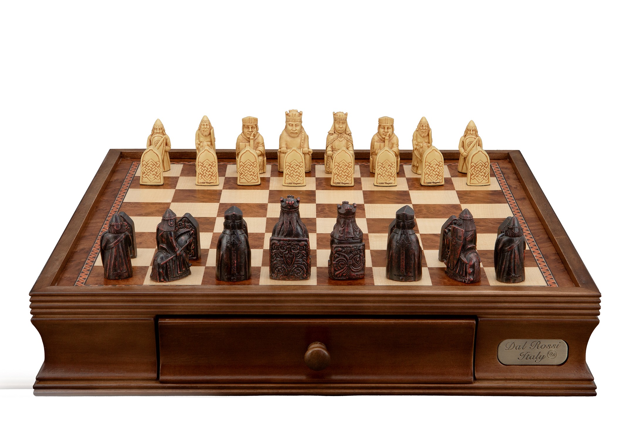 Dal Rossi Italy Isle of Lewis Chess Set with Drawers 16"