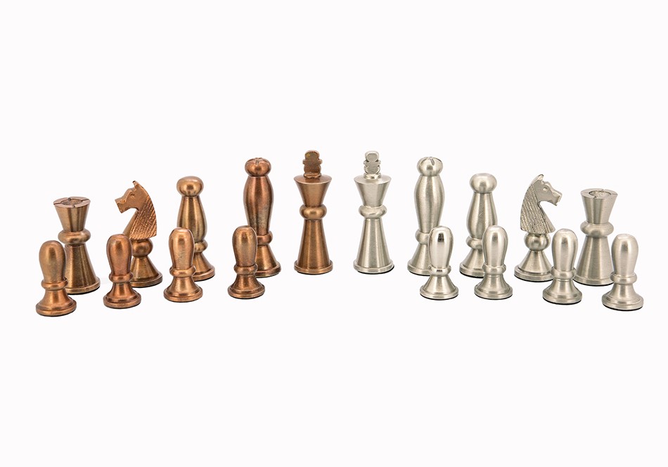 Dal Rossi Italy, Metal Copper and Silver Chessmen ONLY 85mm