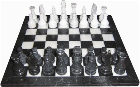 Chess set, Onyx, 12" Black/White