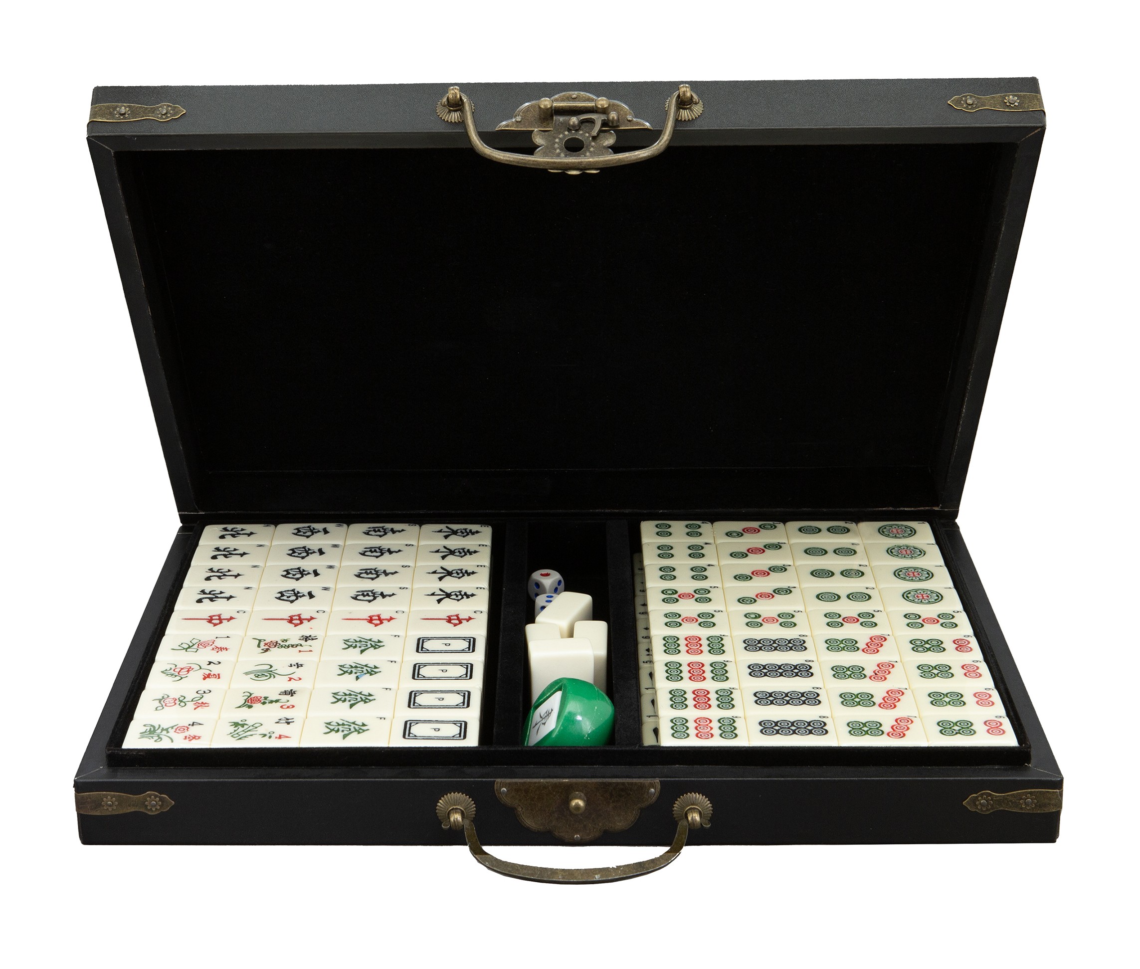 Dal Rossi Italy Mahjong Hong Kong, large tiles, attache case Counting Sticks are Not included