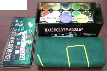 Texas Holding Chip Set - Texas Holding 200 Chip poker Set with mat