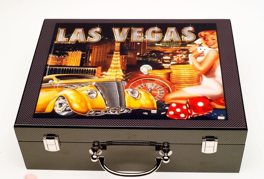 Dal Rossi Italy Las Vegas att - case 500 Chips 11.5grms Incudes 2 Packs of Playing Cards