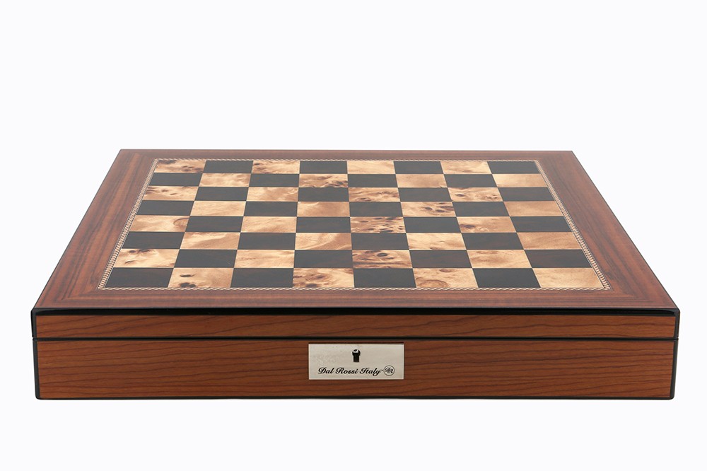 Dal Rossi Italy Chess Box Walnut Finish Chess Box 16” with compartments