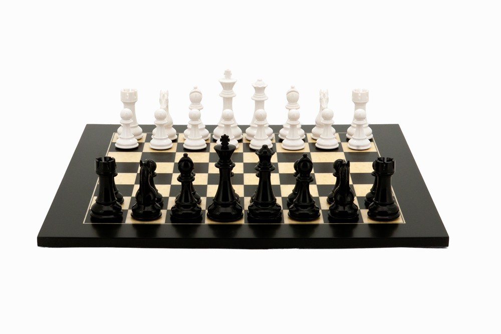Dal Rossi Italy Chess Set, 50cm Board With Black & White Weighted Chess Pieces (101mm)