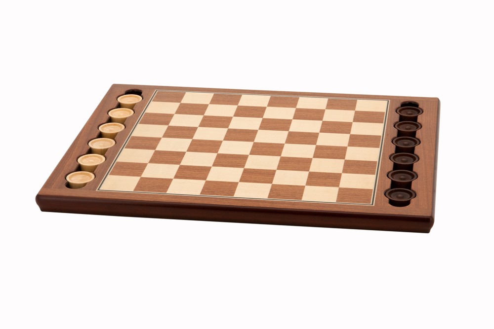 Dal Rossi Italy Wooden Checkers Set, board and pieces