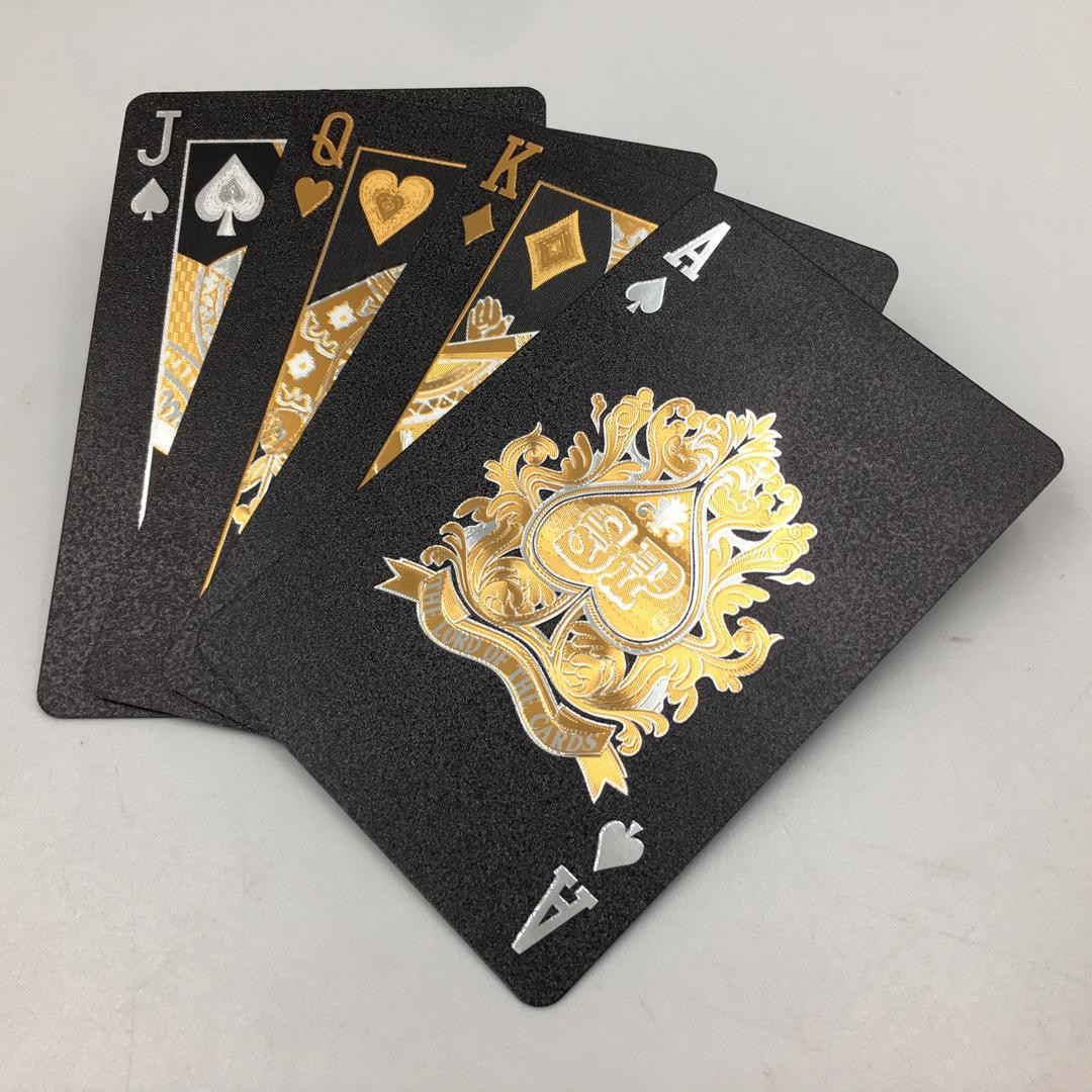 Dal Rossi Italy Luxury Black Playing Cards and Gold & Silver Plated writing. DISPLAY OF 10