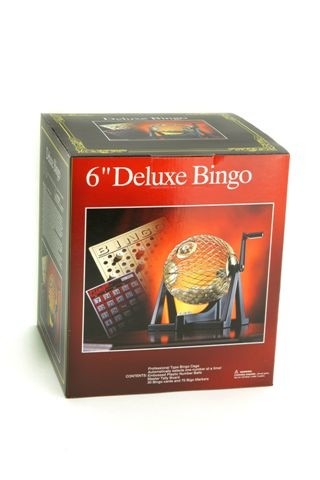 Bingo Sets - Bingo, deluxe set, metal cage, 75 balls 6'