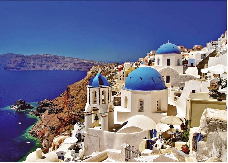 Enigma Brand 1000pc Jigsaw - Santorini  (Made From 100% High Quality European Blue Board From Holland)