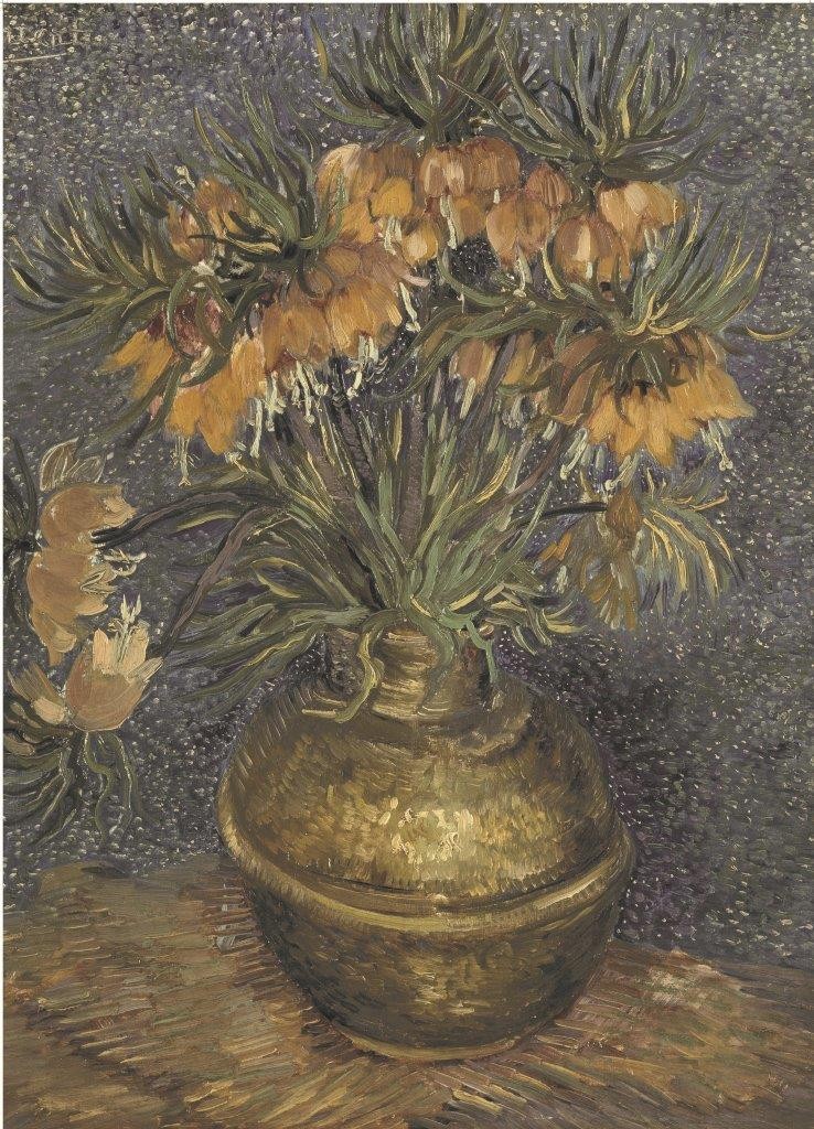 Enigma Brand 1000pc Jigsaw - Imperial Fritillaries in a Copper Vase  (Made From 100% High Quality European Blue Board From Holland)