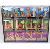 Bamboo Puzzles "ECO Series" - MINI ROPE Display Unit of 24 Assorted Mini Rope Puzzles 