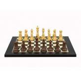 Dal Rossi Italy Chess Set Black / Erable Flat Board 40cm, With  Queen's Gambit Style Chessmen 90mm