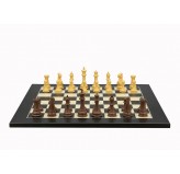Dal Rossi Italy Chess Set Black / Erable Flat Board 50cm, With  Queen's Gambit Style Chessmen 90mm