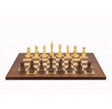 Dal Rossi Italy Chess Set Mahogany Maple Flat Board 50cm, With Queens Gambit Chessmen 90mm