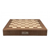 Dal Rossi Italy Chess Box Walnut Inlaid 20” with compartments