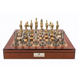 Dal Rossi Italy Renaissance Chess Set on Walnut Finish Chess Box 20” with compartments