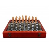 Hand Paint Chess Set - "Australiana" Theme with 75mm pieces, 45cm Chess Set Board + Storage Box