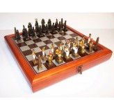 Hand Paint Chess Set - EgyptianTheme with 75mm pieces, 45cm Chess Set Board + Storage Box