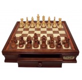 Dal Rossi Chess Set 16", With Boxwood/Sheesham 85mm pieces Wood Double Weighted"