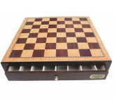 Dal Rossi Italy, Chess Box ONLY with Drawers 18" Shiny Walnut