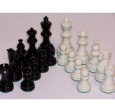 Chess Pieces - Classic Jaques Boxwood Black & White 95mm Wood Double Weighted