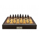 Dal Rossi Italy Isle of Lewis Chess Set with Brown Bevelled Edge 18"