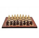 Dal Rossi Italy Isle of Lewis Chess Set on a Walnut Shiny Finish Chess Board 40cm