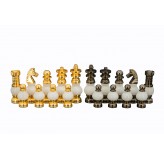 Dal Rossi Italy, White Stone and Gold Chessmen 100mm Chessmen ONLY