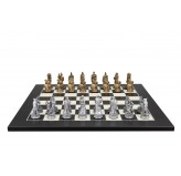 Dal Rossi Italy Roman Chessmen  on a Black / Erable, 50cm Chess Board