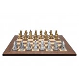 Dal Rossi Italy Roman Chessmen  on a Palisander / Maple, 50cm Chess Board