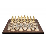 Dal Rossi Italy, Medieval Warriors Metal Chessmen 85mm on a Palisander / Maple, 40cm Chess Board