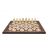 Dal Rossi Italy, Medieval Warriors Metal Chessmen 85mm on a Palisander / Maple, 50cm Chess Board