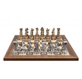 Dal Rossi Italy European Warriors on a Walnut Inlaid, 40cm Chess Board