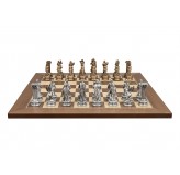 Dal Rossi Italy European Warriors on a Walnut Inliad, 50cm Chess Board