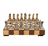Dal Rossi Italy European Warriors Chessmen 85mm on a Chess Set with Drawer 14"