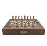 Dal Rossi Italy European Warriors on a Walnut Finish, Chess Box 20” with compartments