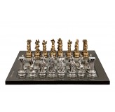 Dal Rossi Italy European Warriors on a Carbon Fibre Finish, 40cm Chess Board