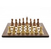 Dal Rossi Italy Chess Set Flat Palisander/Maple Board 50cm, Brown and Box Wood Grain Finish Chess Pieces 110mm
