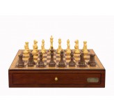 Dal Rossi Italy Chess Set Mahogany Finish 18", With Queens Gambit Chessmen 90mm