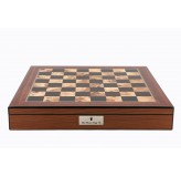 Dal Rossi Italy Chess Box Walnut Finish Chess Box 16” with compartments