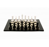 Dal Rossi Italy Chess Set, 50cm Board With Black & White Weighted Chess Pieces (101mm)