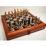Hand Paint Chess Set - "Battle of Waterloo" Theme with 75mm pieces, 45cm Chess Set Board + Storage Box